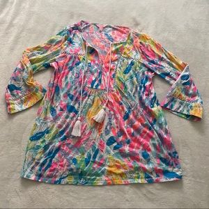 Lilly Pulitzer • EUC Cotton Tassel Top